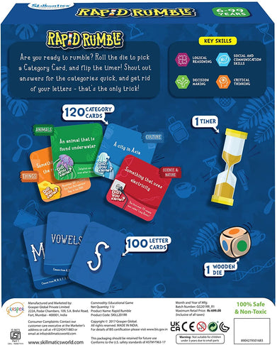 imagBoard Game : Rapid Rumble 10%OFF, 6-8 Years, Beyond Books, BOOKS5, Educational, Non Discounted Products, Skillmatics, Skillmatics Board Game : Rapid Rumble, Toys & Games crossword.in