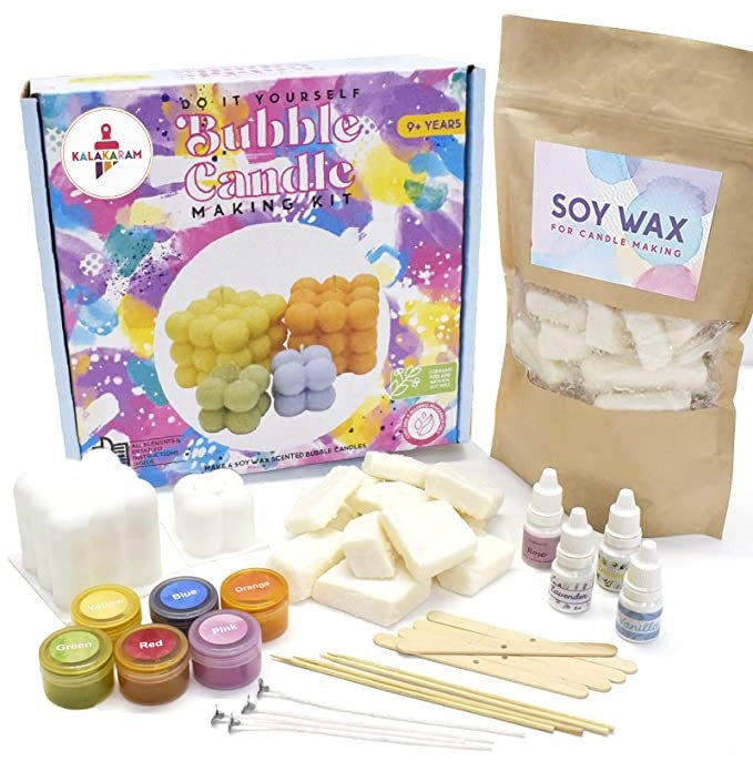 Bubble Candle Making Kit with Soy Wax, -ASNHC1217_B - Crossword.in 