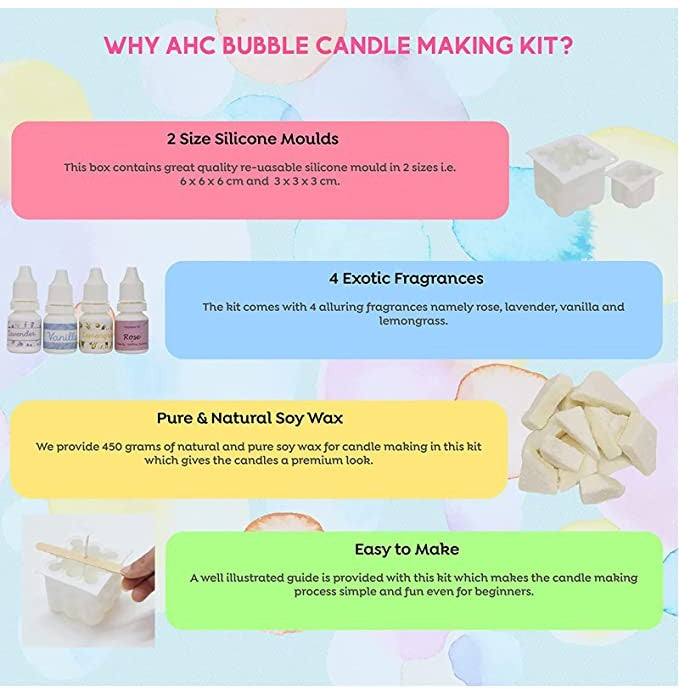 Bubble Candle Making Kit with Soy Wax, -ASNHC1217_B - Crossword.in 