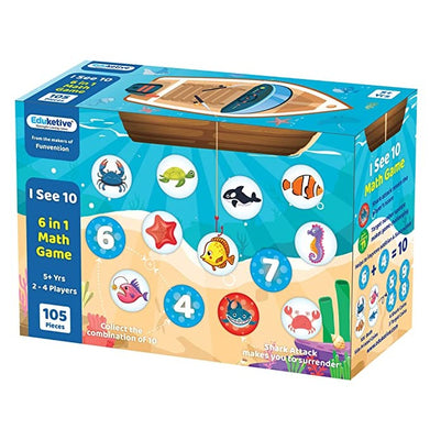 imagEduketive I See 10 - 6 in 1 Quick Math Game Learning & Educational Game for Kids -105 Pieces