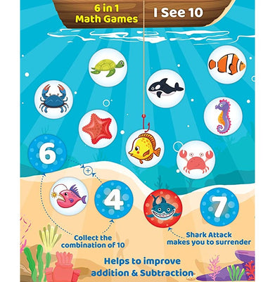 imagEduketive I See 10 - 6 in 1 Quick Math Game Learning & Educational Game for Kids -105 Pieces