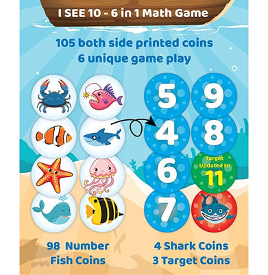imagEduketive I See 10 - 6 in 1 Quick Math Game Learning & Educational Game for Kids -105 Pieces
