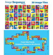 image //www.c...Eduketive Sequence 2 in 1 Puzzle - Animals on The Wheels - Double Sided Educational 30 Pieces Puzzle - Image & Count Matching Kids Age 3-9 Years Old