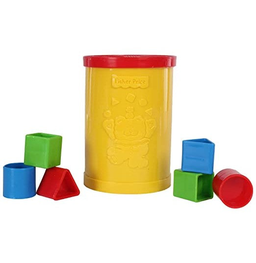 Fisher Price Original Baby's Plastic First Blocks, To Sort, Stack and Drop ( Yellow ) (12 pieces) - Crossword.in 