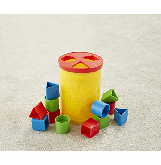 Fisher Price Original Baby's Plastic First Blocks, To Sort, Stack and Drop ( Yellow ) (12 pieces) - Crossword.in 