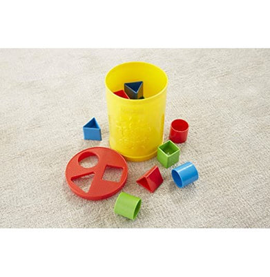 imagFisher Price Original Baby's Plastic First Blocks, To Sort, Stack and Drop Yellow 12 pieces