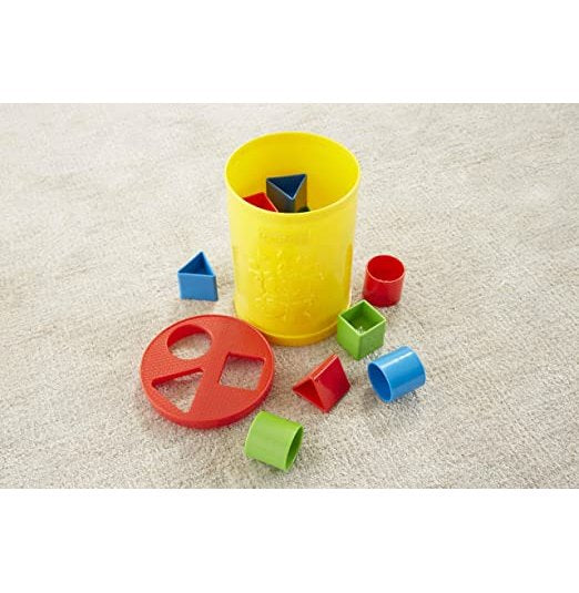 Fisher Price Original Baby's Plastic First Blocks, To Sort, Stack and Drop ( Yellow ) (12 pieces) - Crossword.in 
