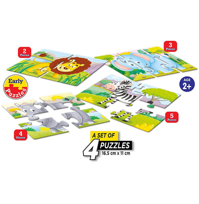 imagFrank Animals Early Puzzles Safari Adventures Set Of 4 0-2 Years, 10%OFF, 3-5 Years, Beyond Books, Blocks & Construction, BOOKS5, Frank, Frank Safari Adventures 4 Puzzles Set 32903, Non Discounted Products, Puzzles, Teen, Toys & Games crossword.in