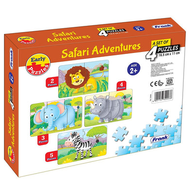 imagFrank Animals Early Puzzles Safari Adventures Set Of 4 0-2 Years, 10%OFF, 3-5 Years, Beyond Books, Blocks & Construction, BOOKS5, Frank, Frank Safari Adventures 4 Puzzles Set 32903, Non Discounted Products, Puzzles, Teen, Toys & Games crossword.in