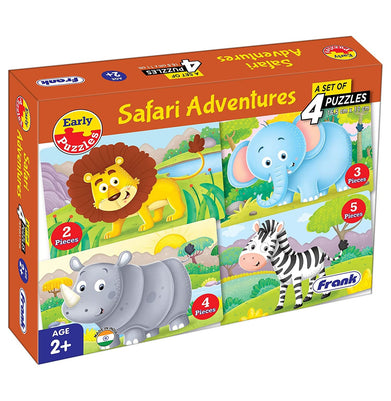 imagFrank Animals Early Puzzles Safari Adventures Set Of 4 0-2 Years, 10%OFF, 3-5 Years, Beyond Books, Blocks & Construction, BOOKS5, Frank, Frank Safari Adventures 4 Puzzles Set 32903, Non Discounted Products, Puzzles, Teen, Toys & Games crossword.in