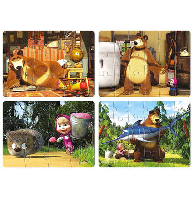 imagFrank Masha The Bear 4 In 1 Puzzle