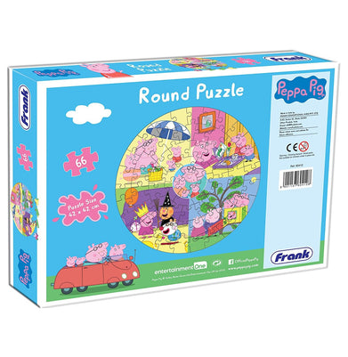 imagFrank Peppa Pig Round Jigsaw Puzzle- 66 Pcs