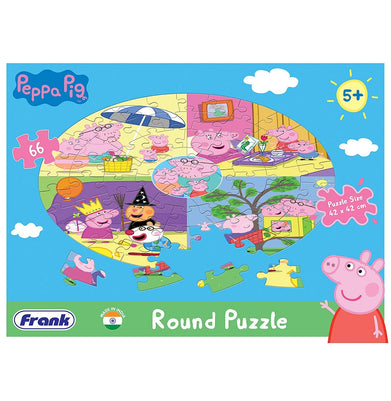 imagFrank Peppa Pig Round Jigsaw Puzzle- 66 Pcs