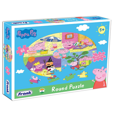 imagFrank Peppa Pig Round Jigsaw Puzzle- 66 Pcs