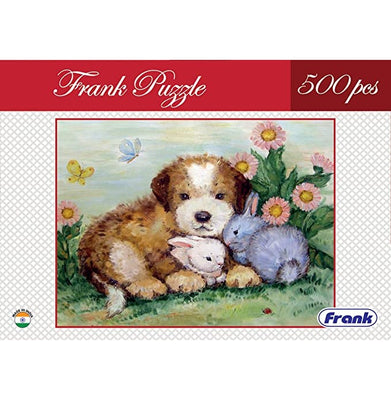 imagFrank Puppy and Rabbits Jigsaw Puzzle- 500 Pieces