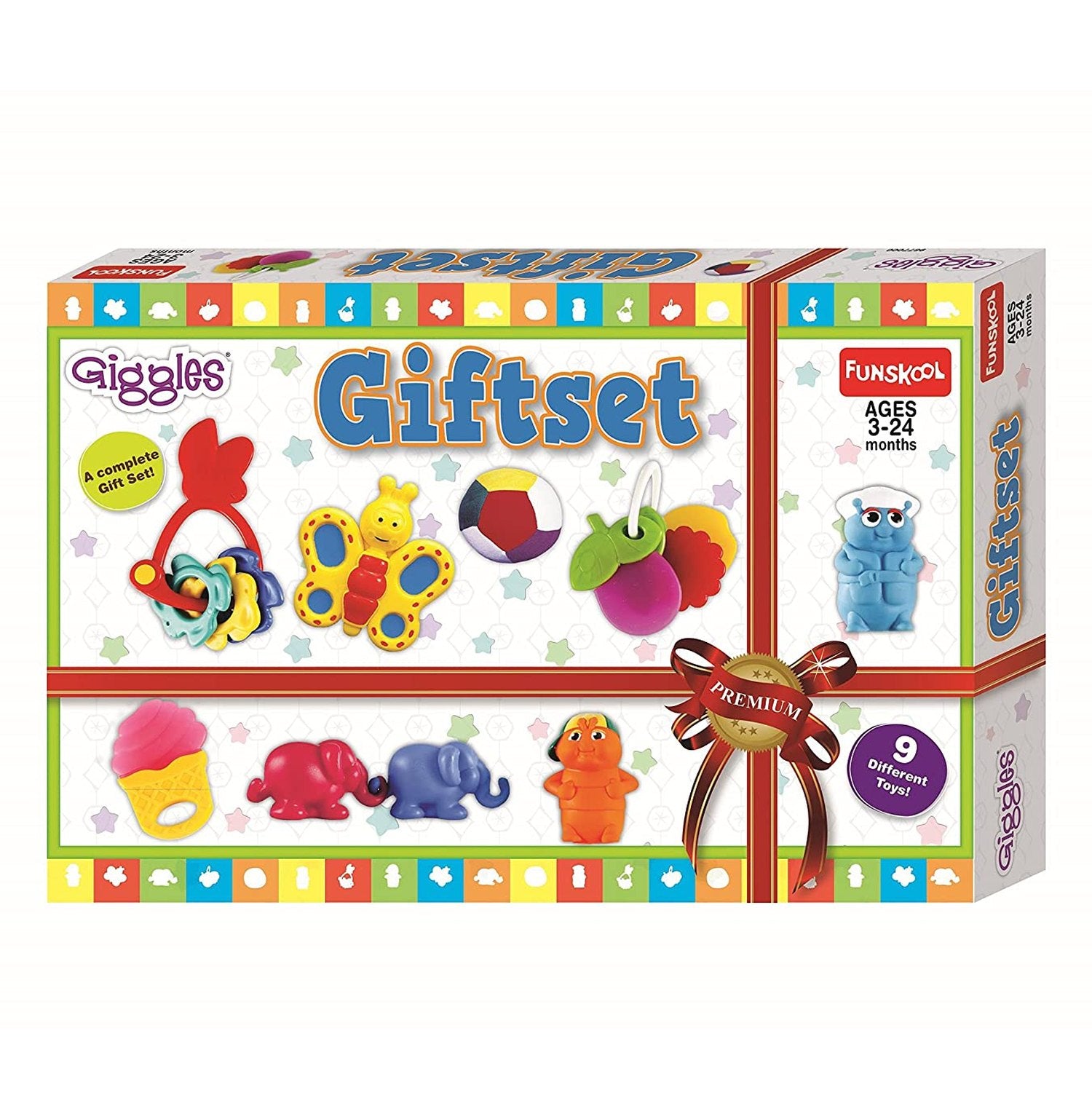 Funskool Premium Gift Set - 9 Developmental Toys for Babies 3-24 Months