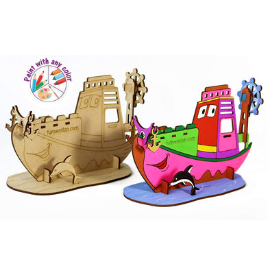 imagFunvention 3D Coloring Models Ship Model 3D Puzzle