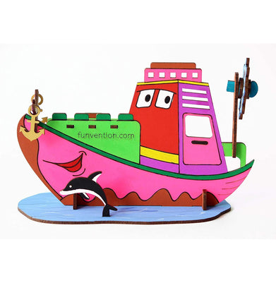 imagFunvention 3D Coloring Models Ship Model 3D Puzzle