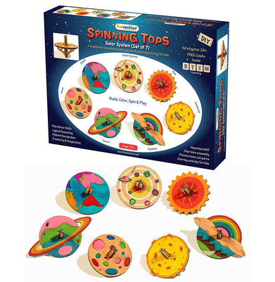 imagFunvention Spinning Tops Solar System Set Of 7