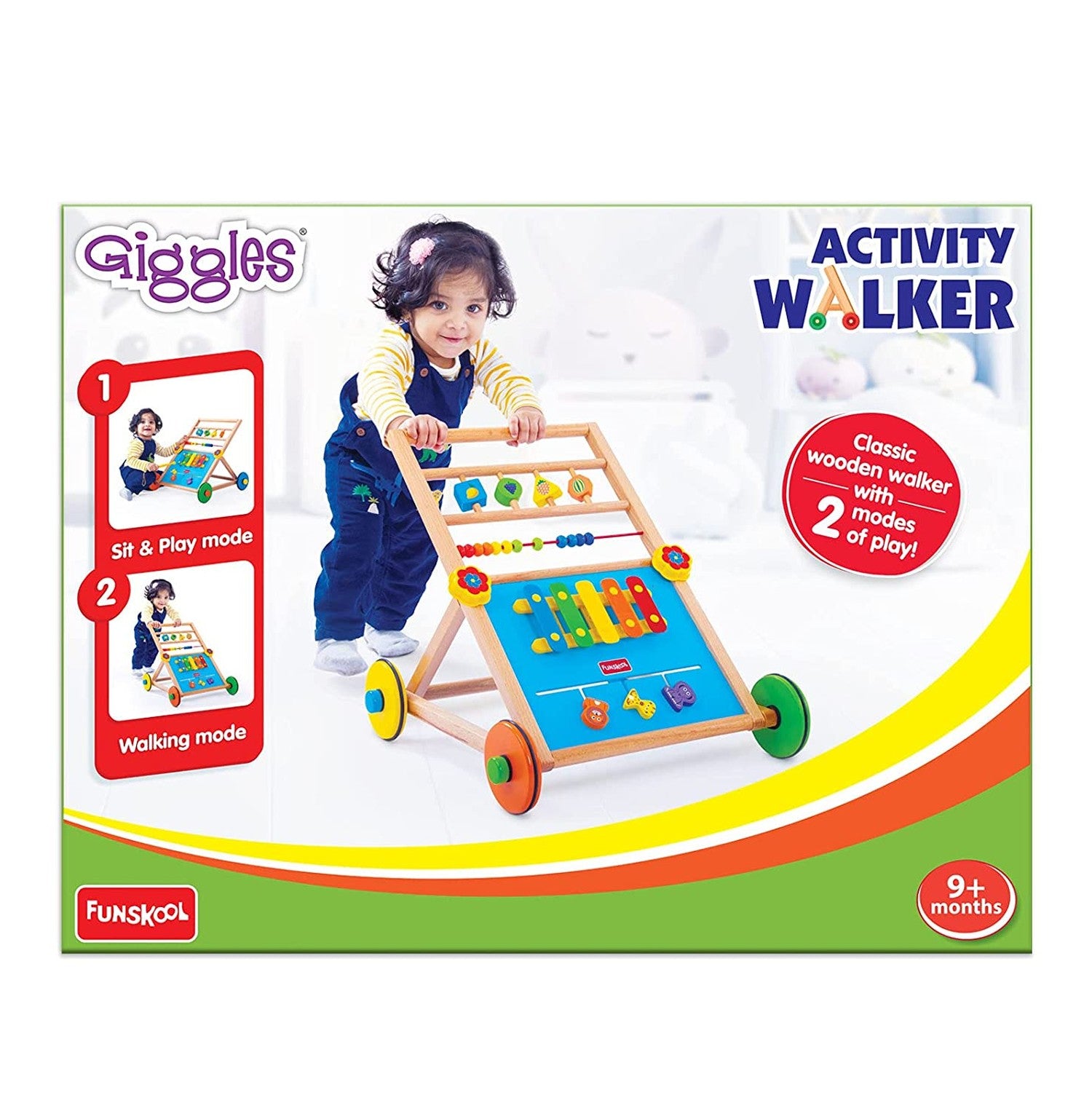 Giggles Activity Walker, Multicolour Wooden Musical Walker
