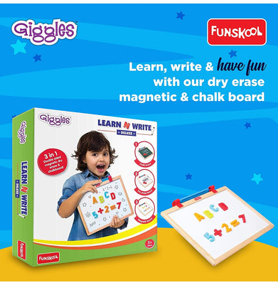 imagGiggles - Learn N Write Deluxe , 3 in 1 Magnetic Dry Erase & Chalkboard