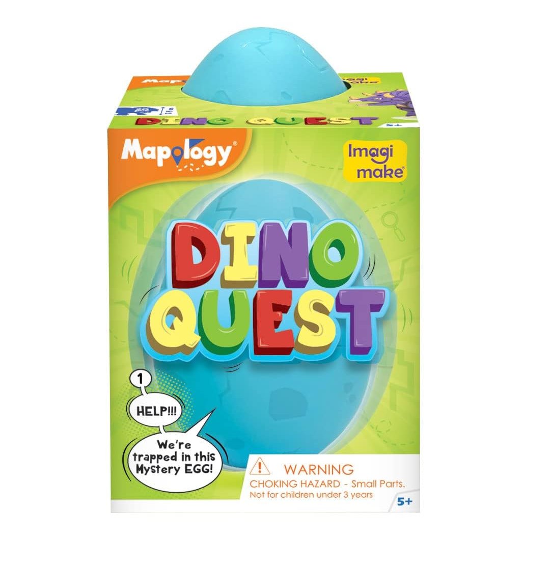 Imagimake Mapology Dino Quest 3D Puzzle Dinosaur Toys Stegosaurus, Triceratops, Pachycephalosaurus