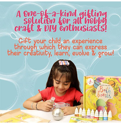imagKalakaram Bath Bombs Making Kit, Make your Own 4 Fun Bath Bombs at Home, DIY Activity for Kids, Colorful Bath Bombs Making Kit