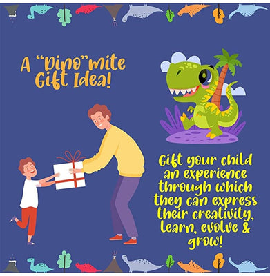 imagKalakaram Paint Your Own Dinosaur Coaster DIY Kit for Kids