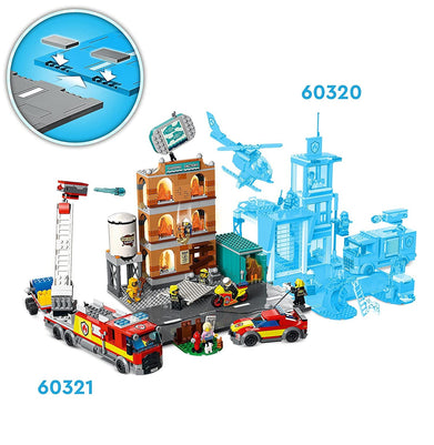 imagLEGO City Fire Brigade 60321 Building Kit 766 Pieces