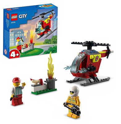 imagLEGO City Fire Helicopter 60318 Building Kit 53 Pieces
