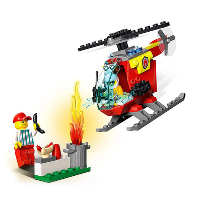 imagLEGO City Fire Helicopter 60318 Building Kit 53 Pieces