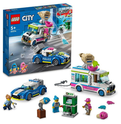 imagLEGO City Ice Cream Van Police Chase 60314 Building Kit 317 Pieces