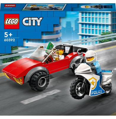 imagLEGO City Police Bike Car Chase 60392 Building Toy Set