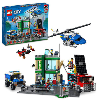 imagLEGO City Police Chase at The Bank 60317 Building Kit 915 Pieces