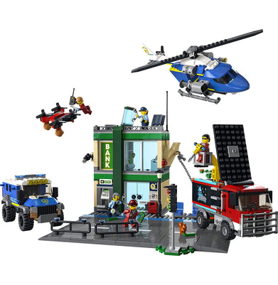 imagLEGO City Police Chase at The Bank 60317 Building Kit 915 Pieces