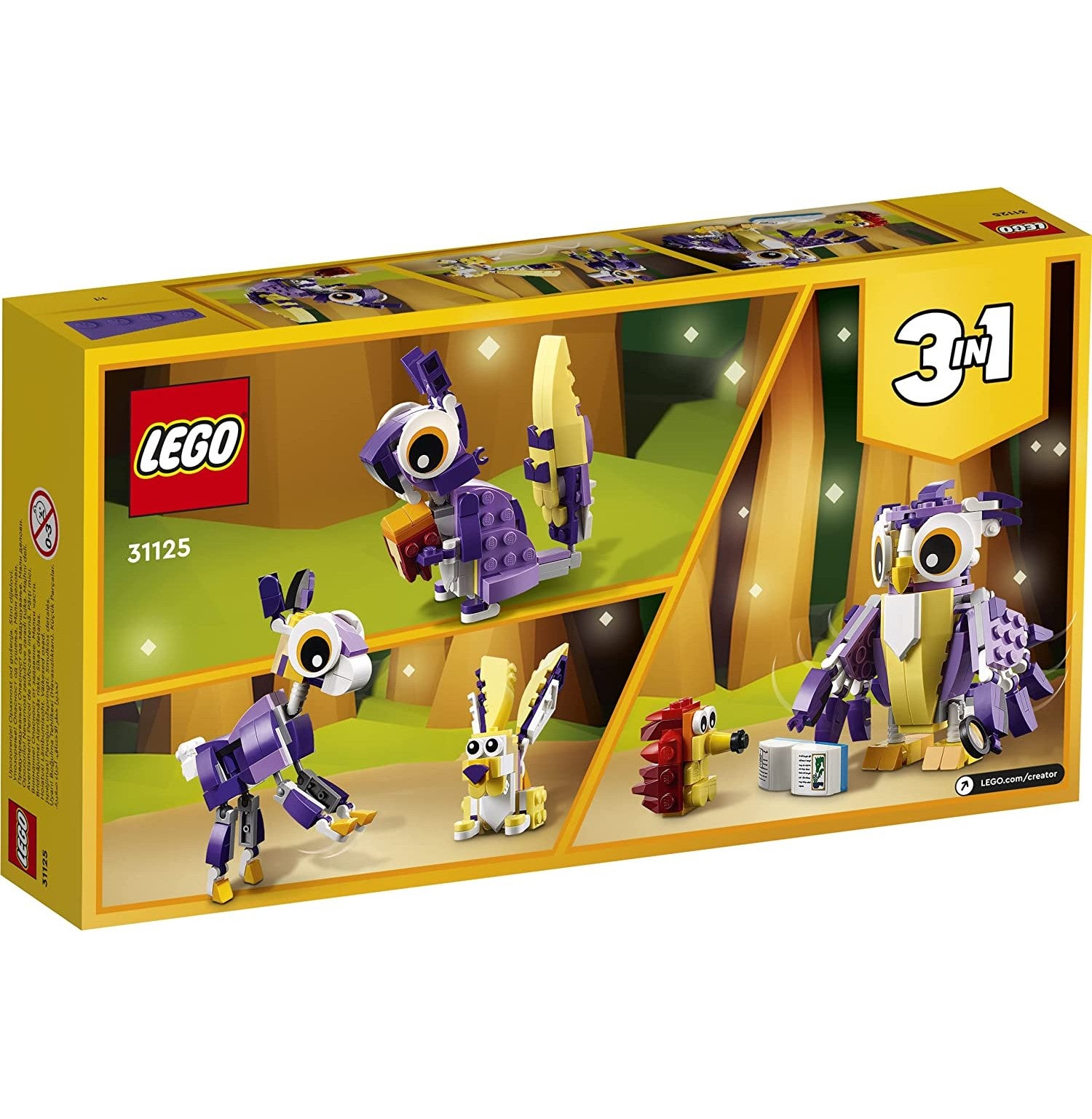 LEGO Creator 3in1 Fantasy Forest Creatures 31125 Building Kit (175