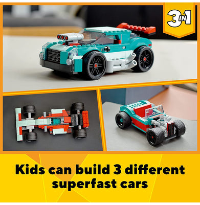 imagLEGO Creator 3in1 Street Racer 31127 Building Kit 258 Pieces