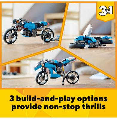 imagLEGO Creator 3in1 Superbike 31114 Building Kit 236 Pieces