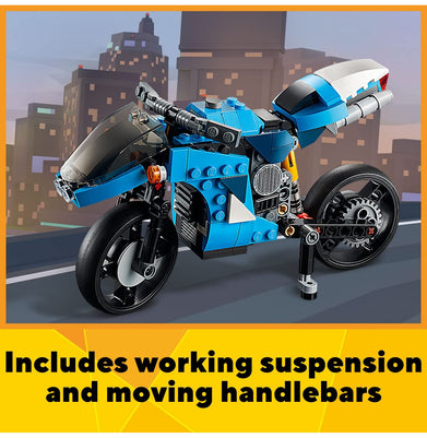 imagLEGO Creator 3in1 Superbike 31114 Building Kit 236 Pieces