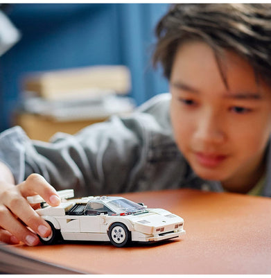 imagLEGO Speed Champions Lamborghini Countach 76908 Building Kit; Collectible Model of the Iconic 1970s Super Sports Car for Kids