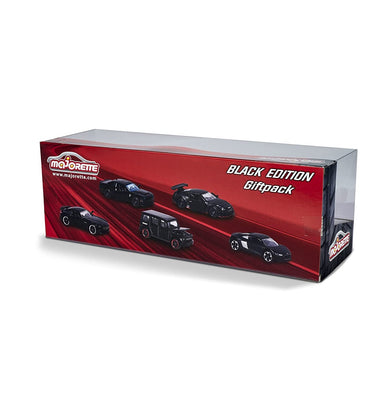 imagMajorette Black Edition Gift Set with 5 Black Luxury Toy Cars with Rotating Wheels Features, Die Cast Vehicle, Scale 1:64, for car Fans and Collector for 3+ Years Girls, Boys, Kids