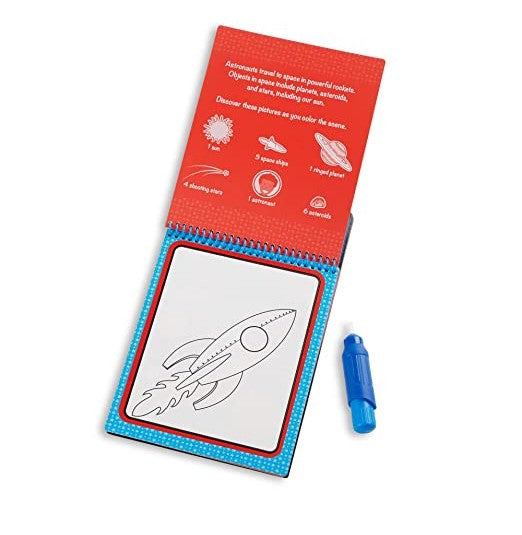 Melissa & Doug On The Go Space Water Wow! Reusable Mess-Free Water-Reveal Activity Pad - Crossword.in 