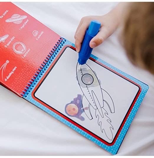 Melissa & Doug On The Go Space Water Wow! Reusable Mess-Free Water-Reveal Activity Pad - Crossword.in 