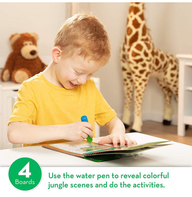 imagMelissa & Doug On The Go Water Wow! Reusable Water-Reveal Coloring Activity Pad Jungle Multicolor
