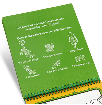 imagMelissa & Doug On The Go Water Wow! Reusable Water-Reveal Coloring Activity Pad Jungle Multicolor