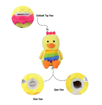 imagMirada 25Cm Coin Bank Duck Soft Toy - Yellow - Mp0122