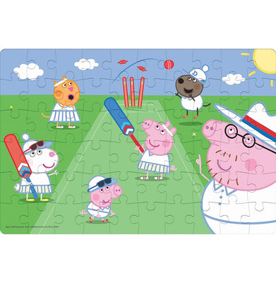 imagPeppa Pig - Playing Cricket Puzzle - 60 Pcs