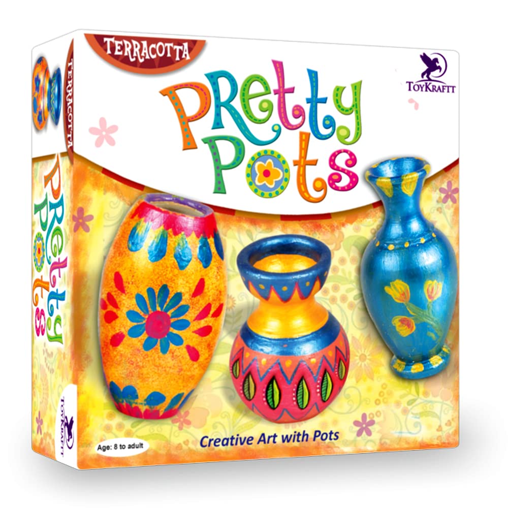 Toykraft Pretty Pots Diy Terracotta Painting Kit For Kids