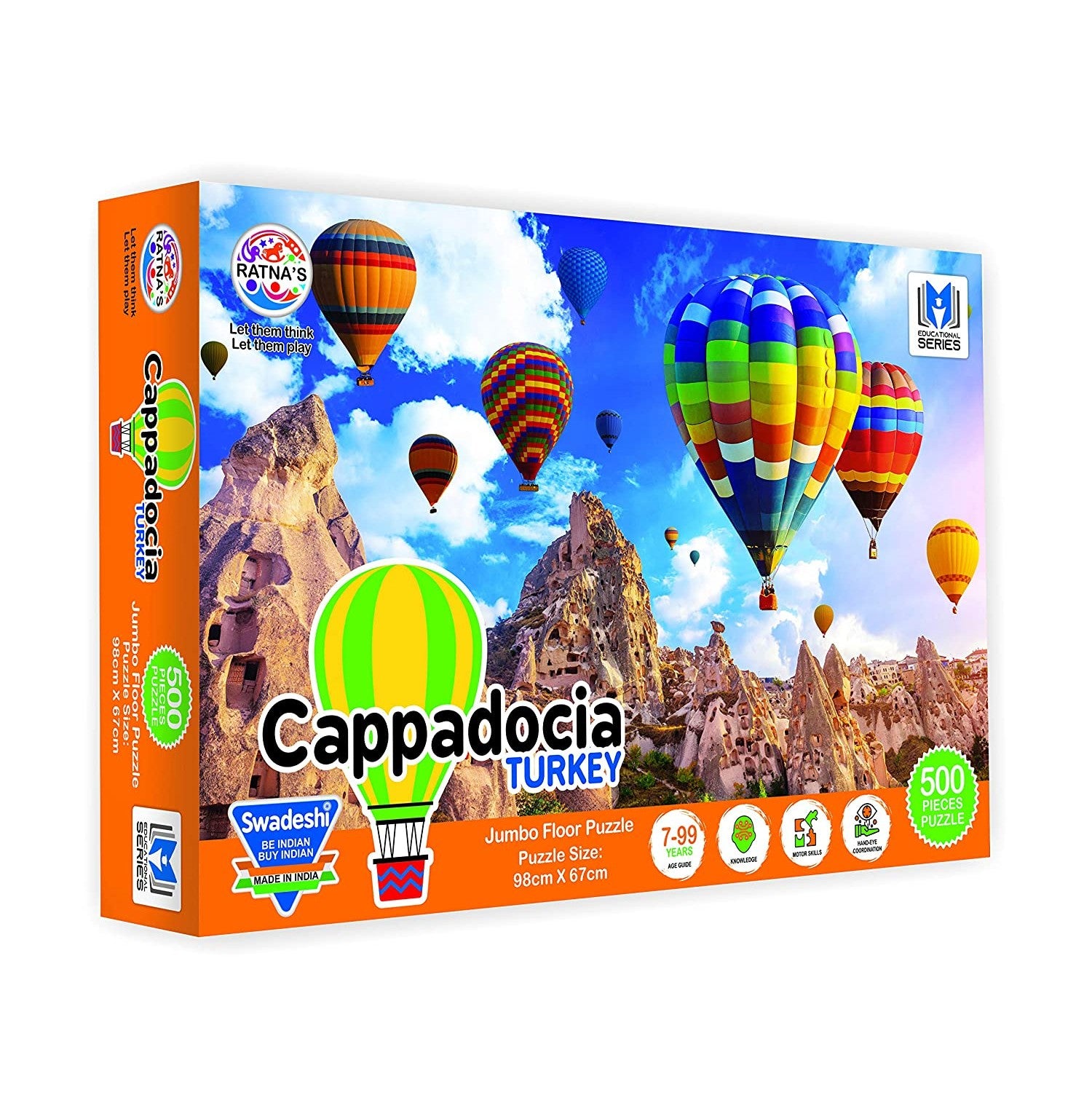 Cappadocia Wonders: 500-Piece Jumbo Floor Jigsaw Puzzle By Ratna