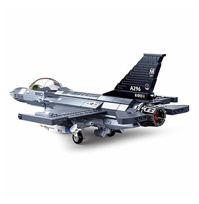 imagSluban F-16C Falcon Fighter Building Blocks Kit for Kids - Creative Construction Set with 521 Pieces Educational STEM Toy